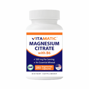 CITRATO DE MAGNESIO + VITAMINA B-6 - 500 MG  180 CÁPSULAS - VITAMATIC